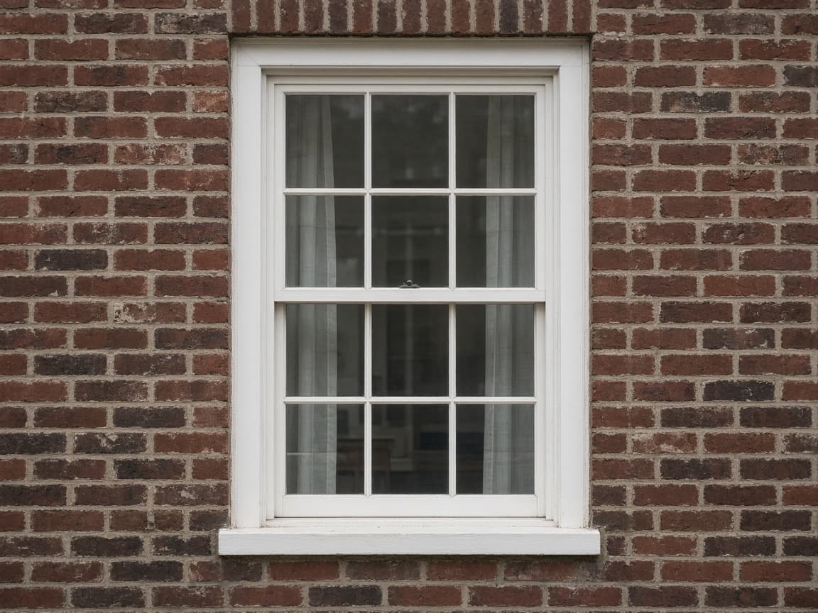White double-hung window with the sash and hardware visible.